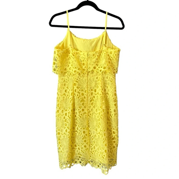 Nanette LePore Dress Bella Donna Lemon Meringue Floral Lace Over Size 6 - Picture 2 of 8